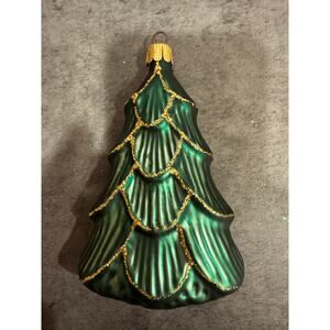 Czech Republic christmas ornament glass pink gold